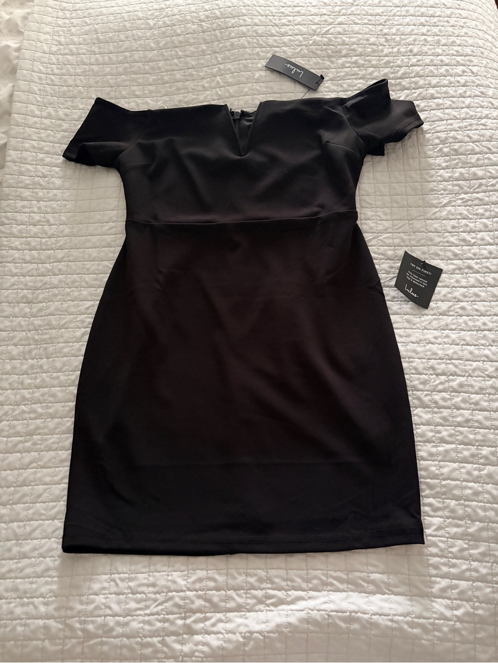 Lulu's Black Off-The-Shoulder Mini Dress